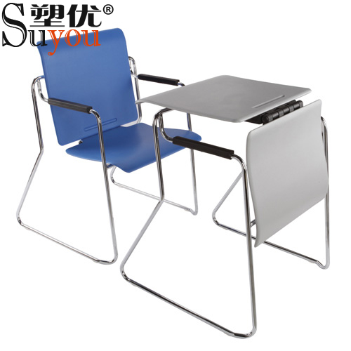 桌椅兩用培訓(xùn)會(huì)議椅 翻轉(zhuǎn)座背企業(yè)員工培訓(xùn)椅 多用途聽課椅 上下落疊